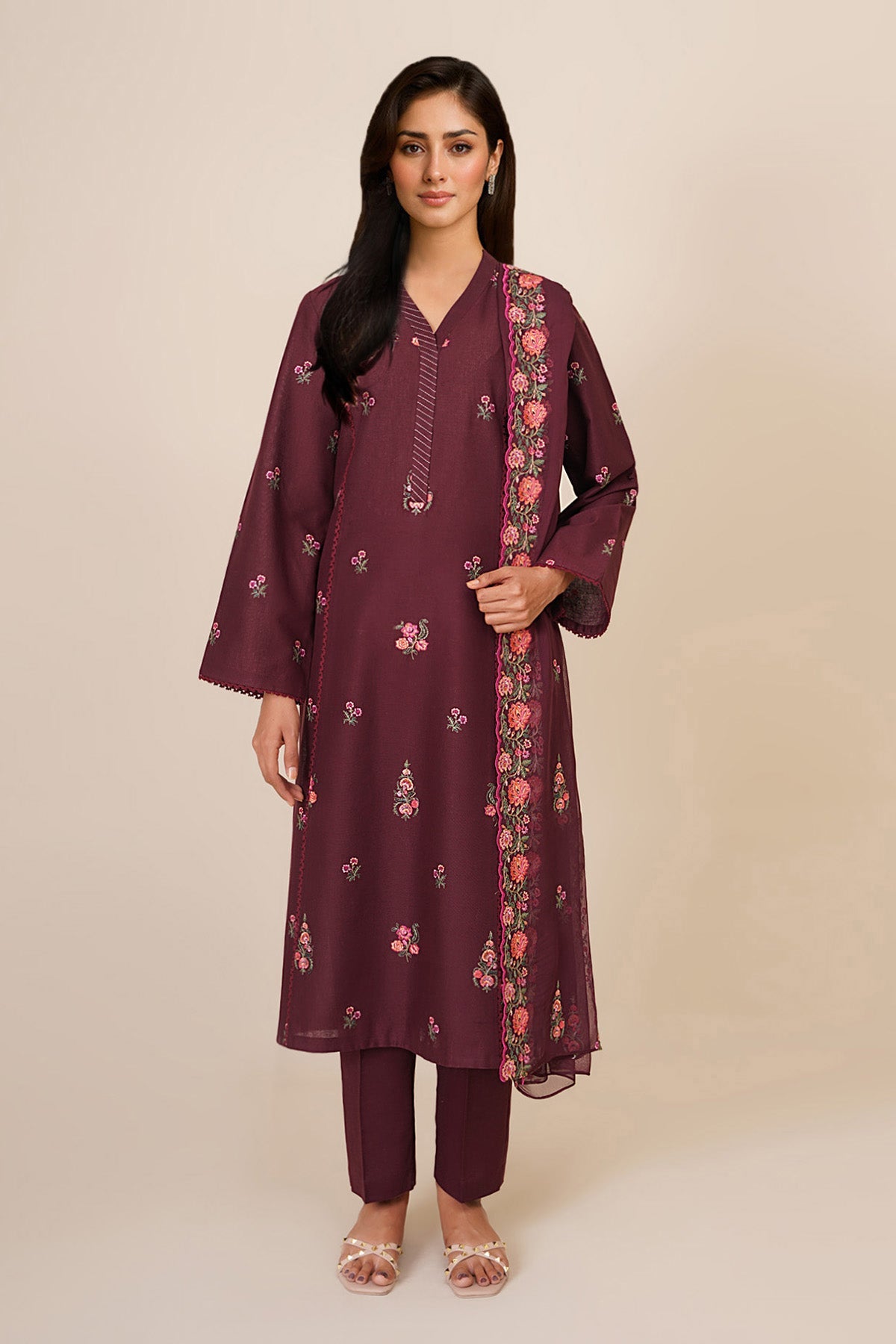 3 Piece - Embroidered Suit - C6408 - Shop Now at Kayseria