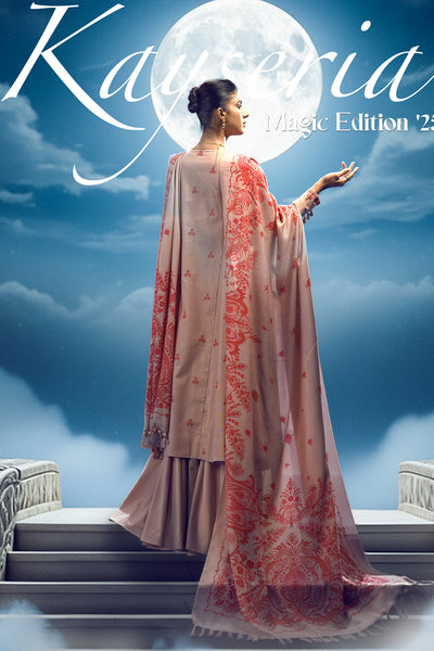 3 Piece - Printed & Embroidered Slub Khaddar Suit - C6413