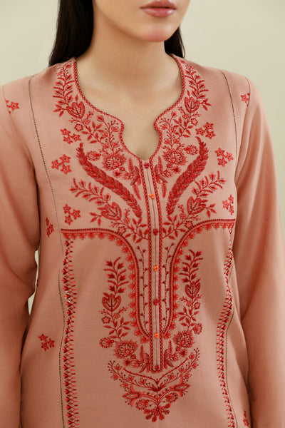 3 Piece - Printed & Embroidered Slub Khaddar Suit - C6413 - Shop Now at Kayseria