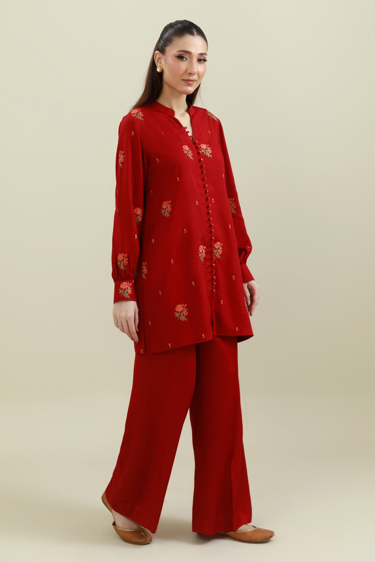 2 Piece - Printed & Embroidered Suit - C6419 - Shop Now at Kayseria