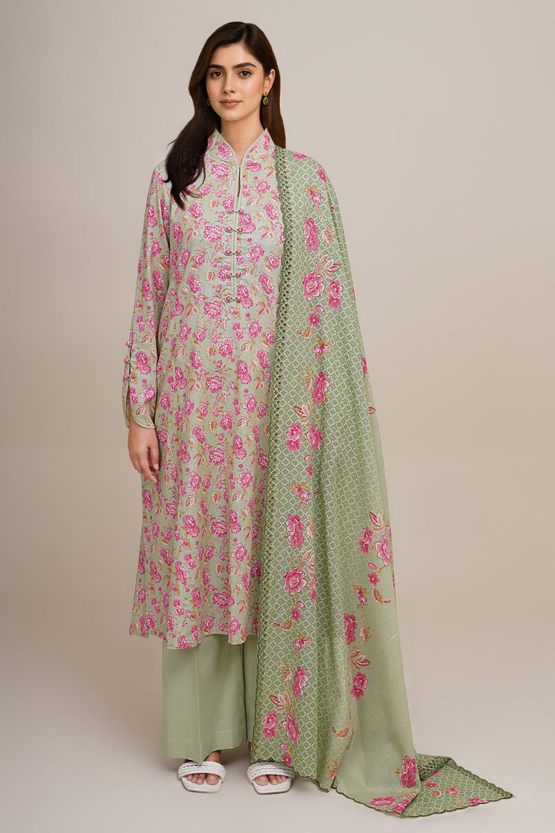 3 Piece - Printed & Embroidered Khaddar Suit - C6420 - Shop Now at Kayseria