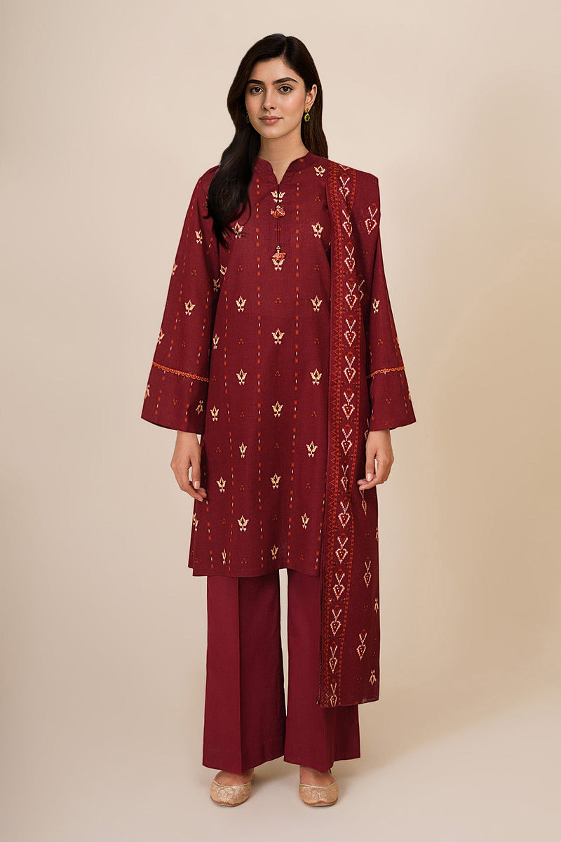 3 Piece - Printed Khaddar Suit - C6423 - Shop Now at Kayseria