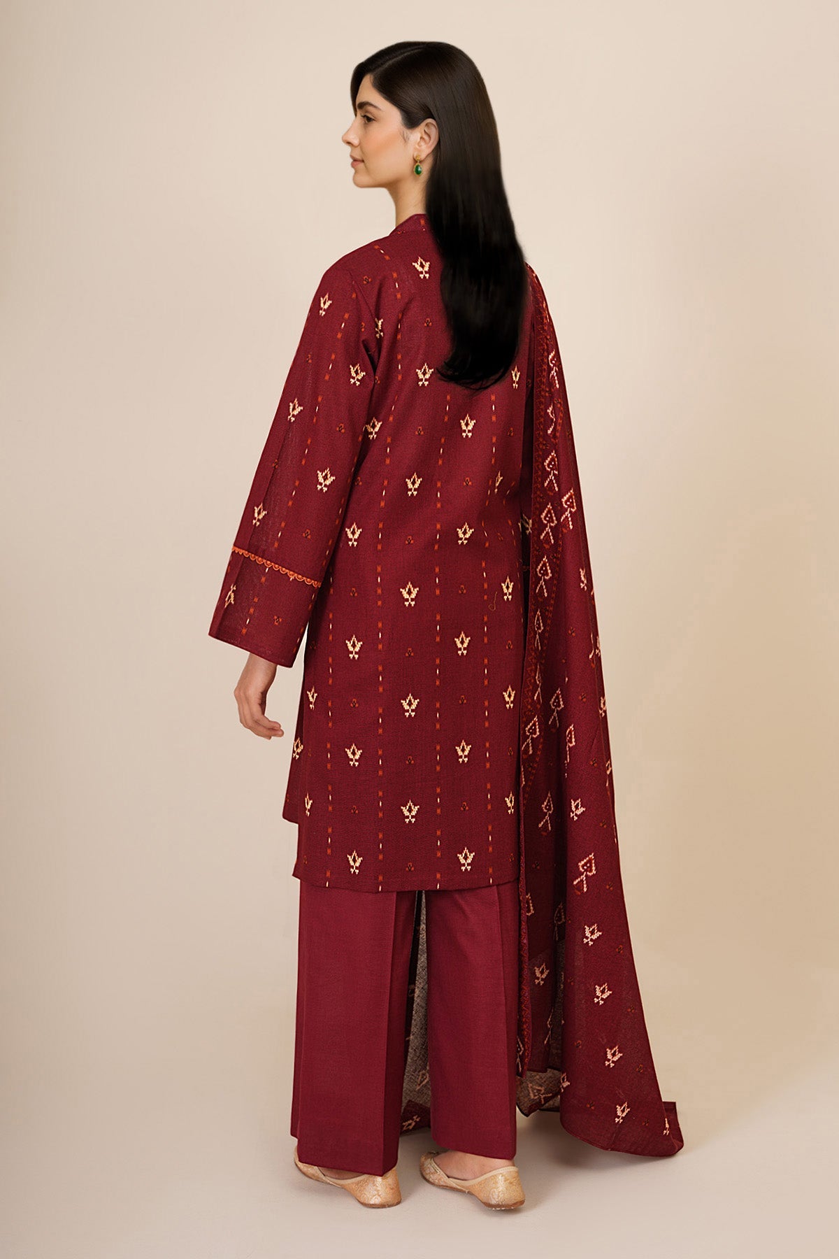 3 Piece - Printed Khaddar Suit - C6423 - Shop Now at Kayseria