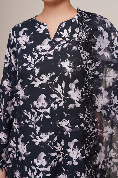 3 Piece - Printed & Embroidered Suit - C6428 - Shop Now at Kayseria