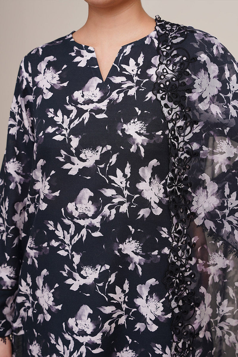 3 Piece - Printed & Embroidered Suit - C6428 - Shop Now at Kayseria