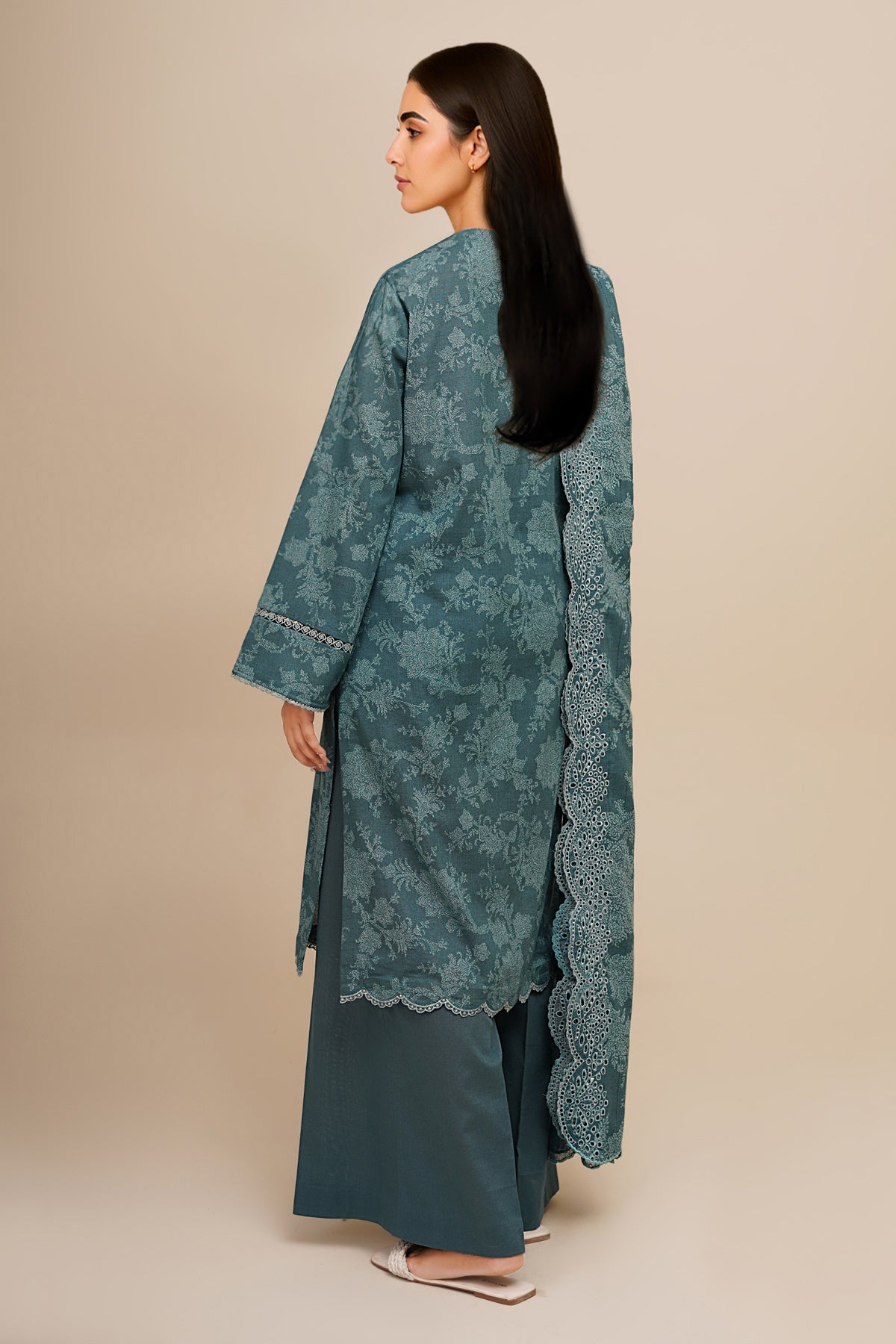3 Piece - Printed & Embroidered Suit - C6432 - Shop Now at Kayseria
