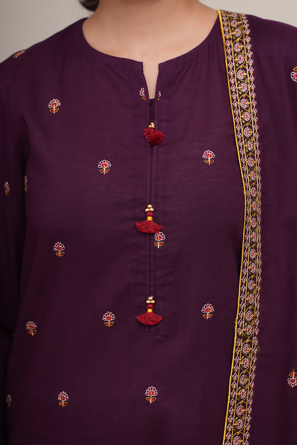 3 Piece - Embroidered Suit - C6433 - Shop Now at Kayseria