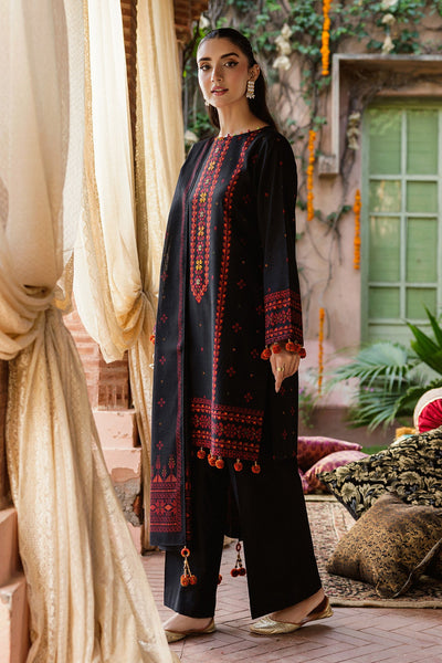 3 Piece - Printed & Embellished Khaddar Suit - C6435 - Shop Now at Kayseria
