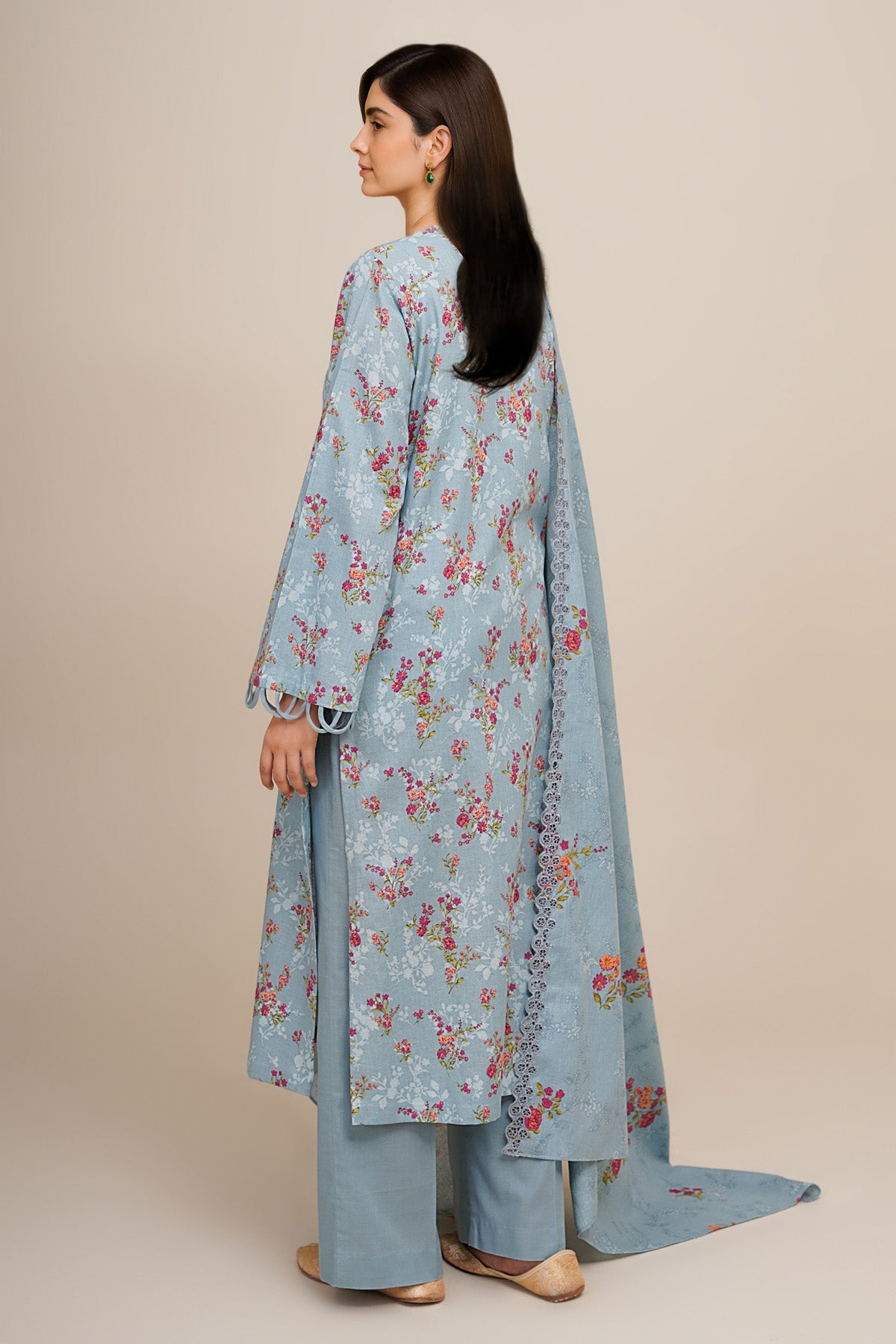 3 Piece - Printed & Embroidered Suit - C6442 - Shop Now at Kayseria