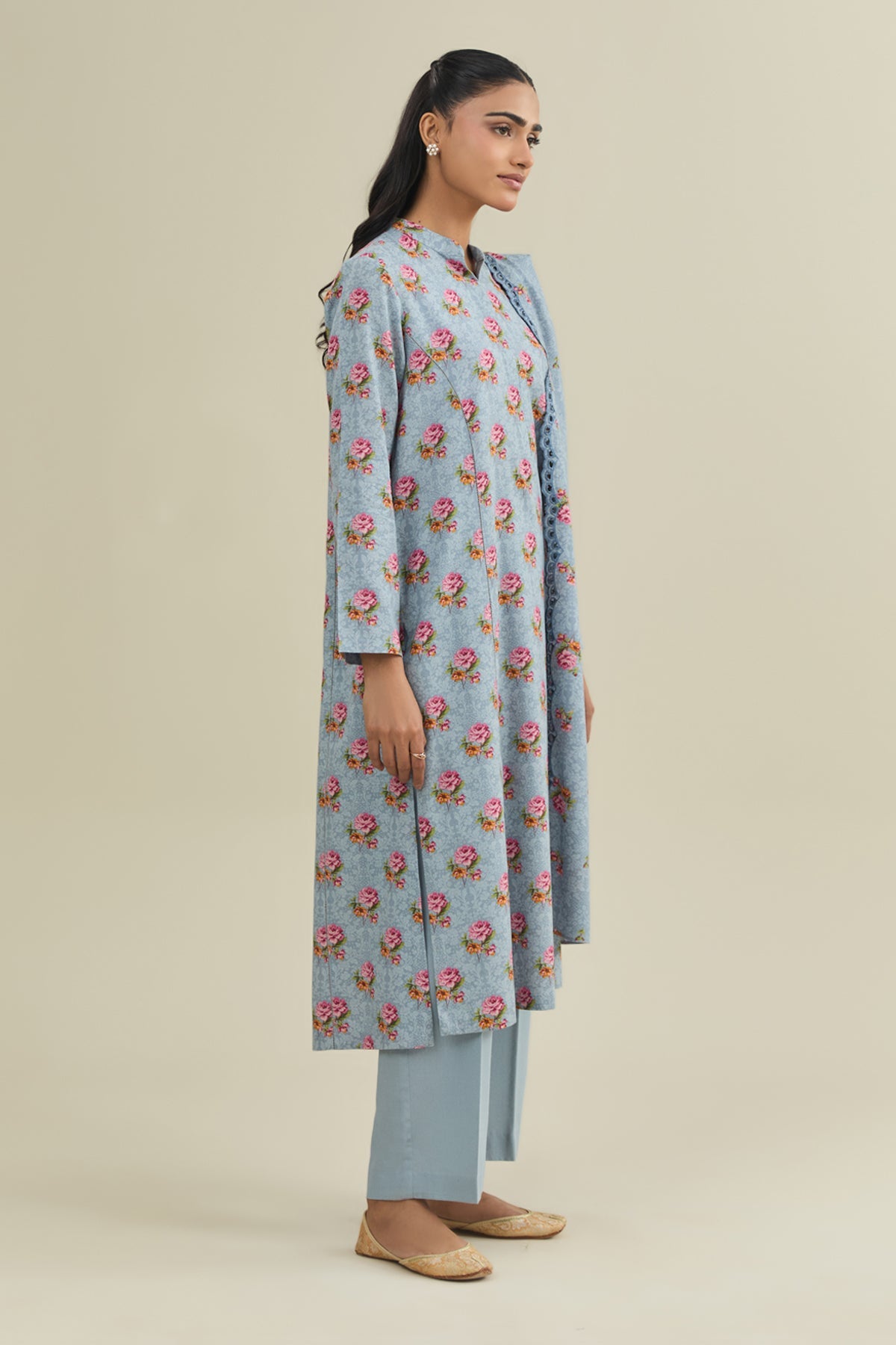 3 Piece - Printed & Embroidered Suit - C6447 - Shop Now at Kayseria