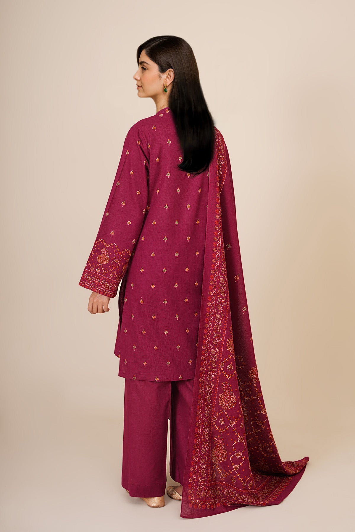3 Piece - Printed Khaddar Suit - C6449 - Shop Now at Kayseria
