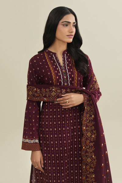 3 Piece - Printed & Embroidered Suit - C6456 - Shop Now at Kayseria