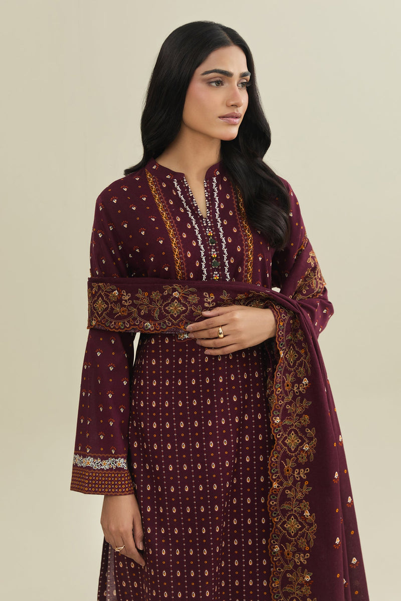 3 Piece - Printed & Embroidered Suit - C6456 - Shop Now at Kayseria