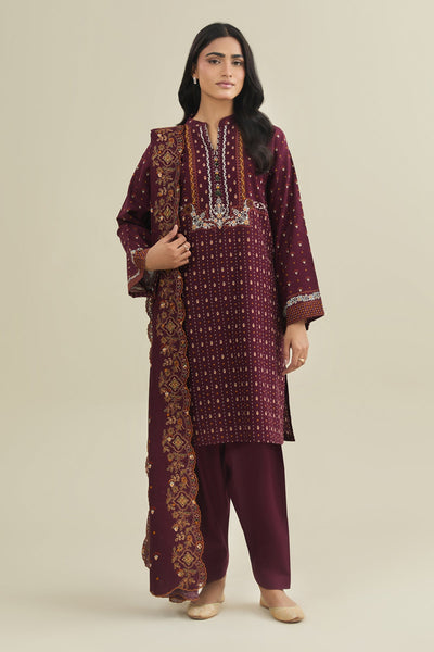 3 Piece - Printed & Embroidered Suit - C6456 - Shop Now at Kayseria