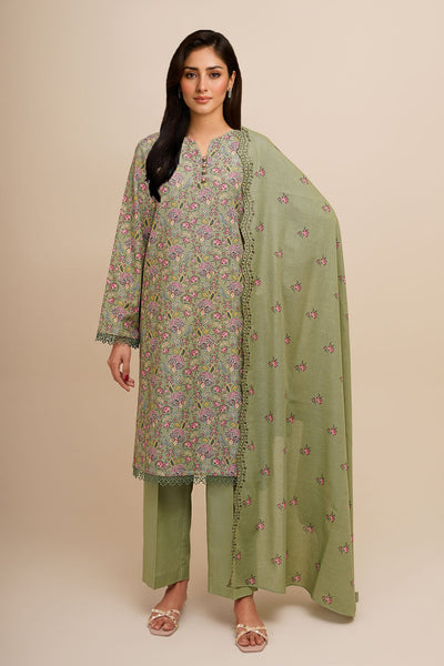 3 Piece - Printed & Embroidered Suit - C6457 - Shop Now at Kayseria