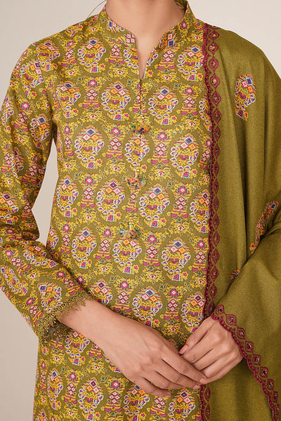 3 Piece - Printed & Embroidered Suit - C6459 - Shop Now at Kayseria