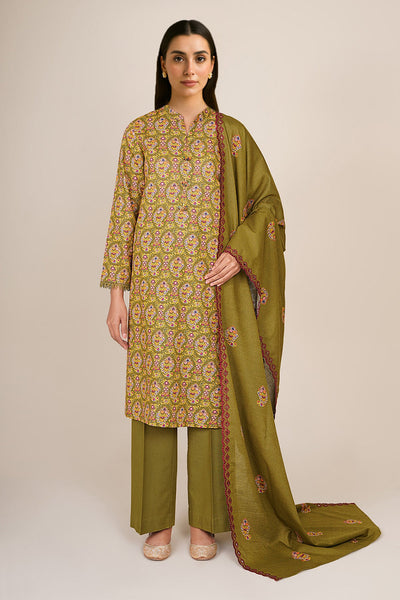 3 Piece - Printed & Embroidered Suit - C6459 - Shop Now at Kayseria