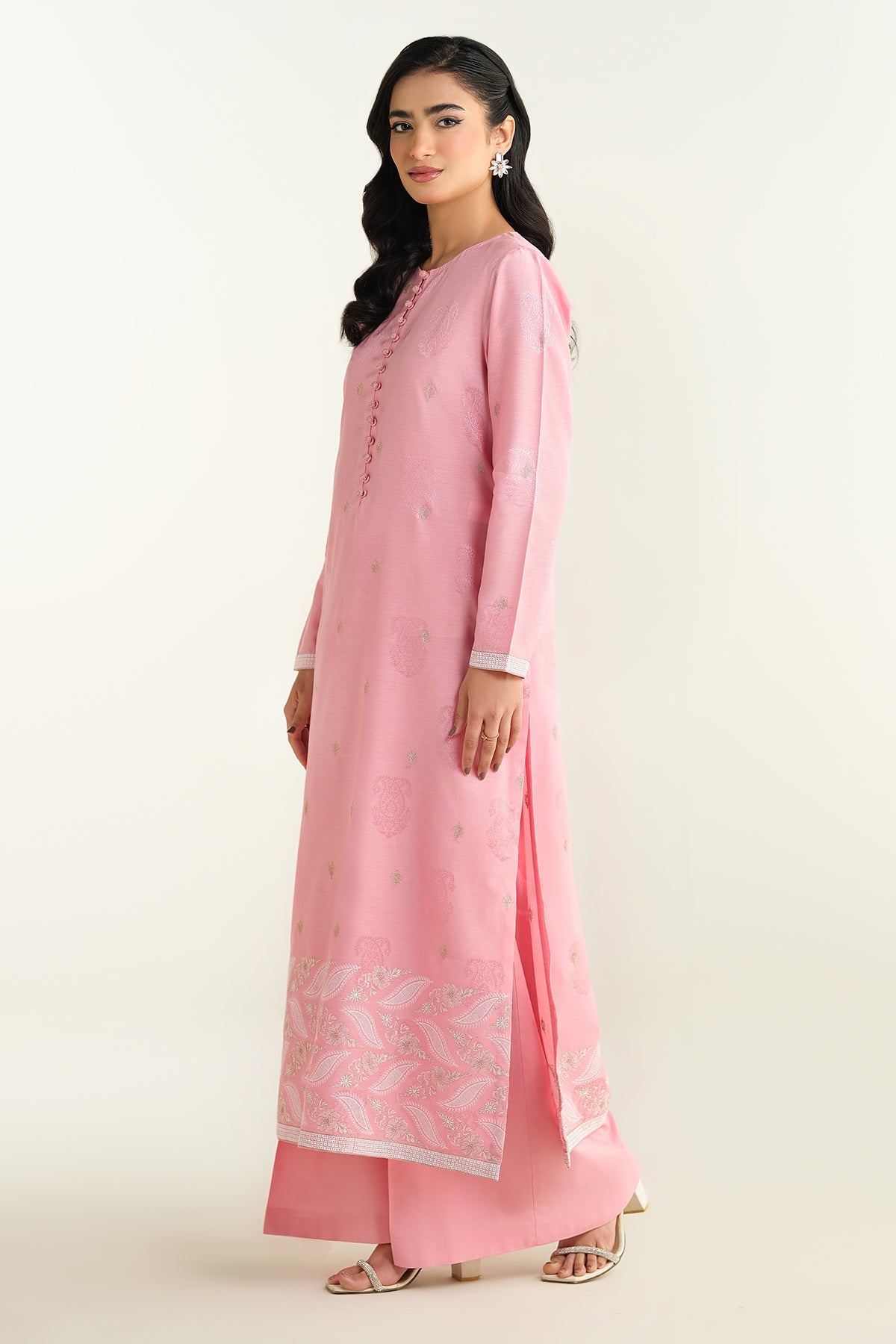 2 Piece - Embroidered Jacquard Suit - E1610 - Shop Now at Kayseria