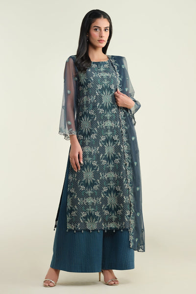 4 Piece - Embroidered & Embellished Suit - E1726 - Shop Now at Kayseria