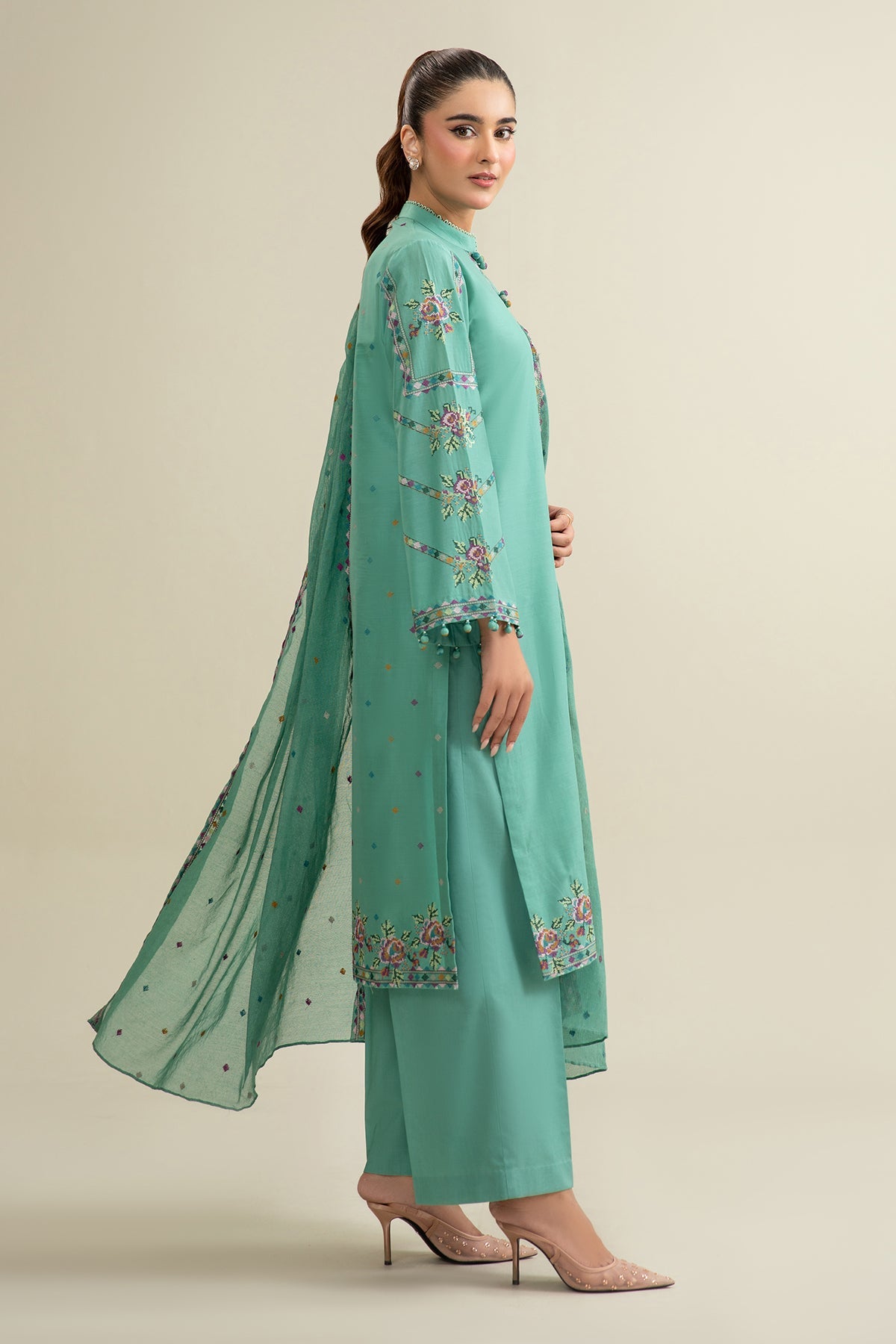 3 Piece - Embroidered Suit - E1738 - Shop Now at Kayseria