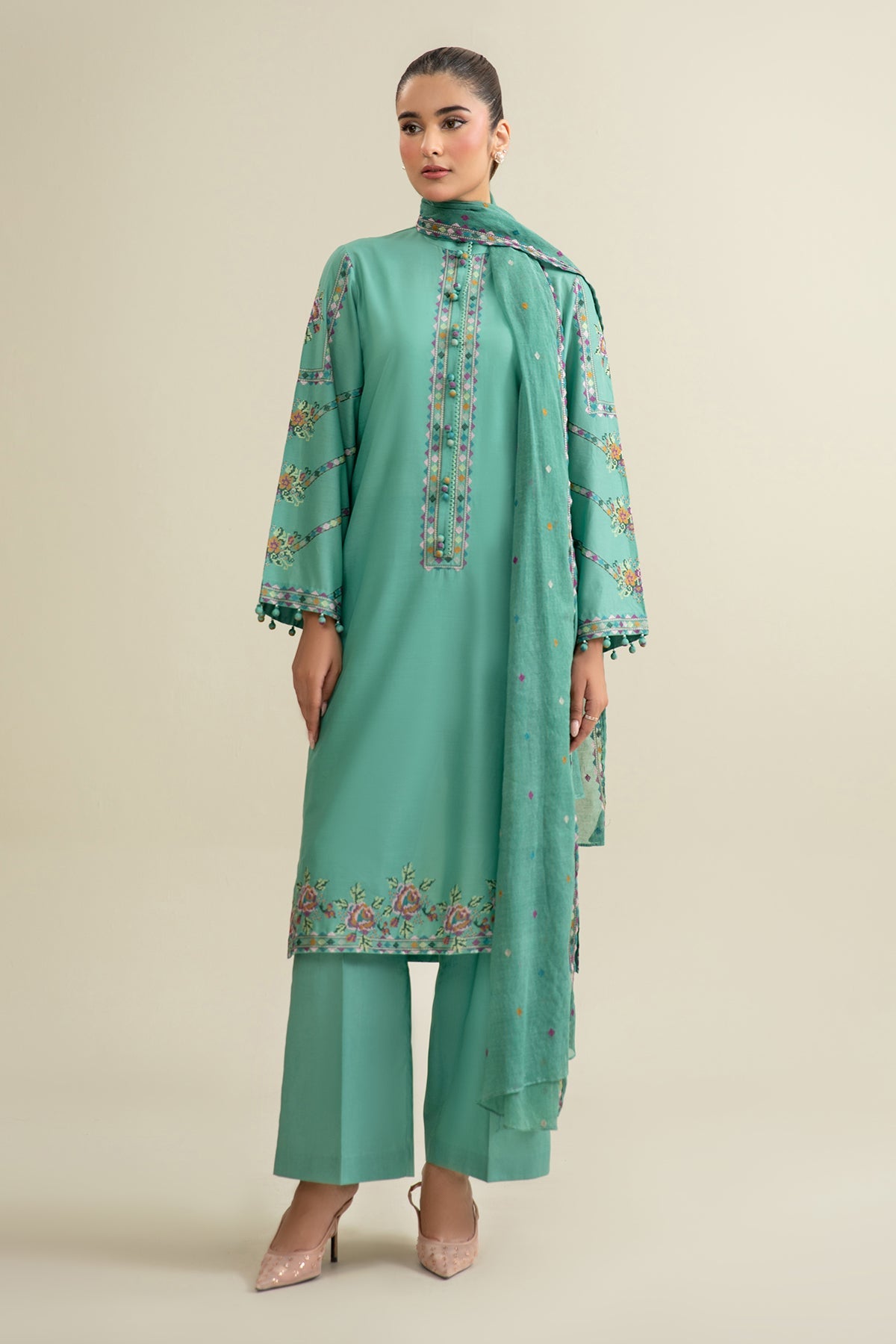 3 Piece - Embroidered Suit - E1738 - Shop Now at Kayseria