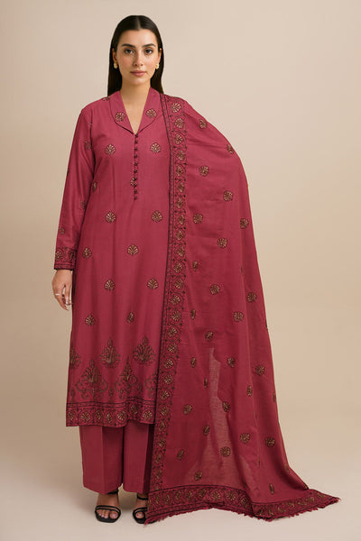 3 Piece - Embroidered Khaddar Suit - E1760 - Shop Now at Kayseria