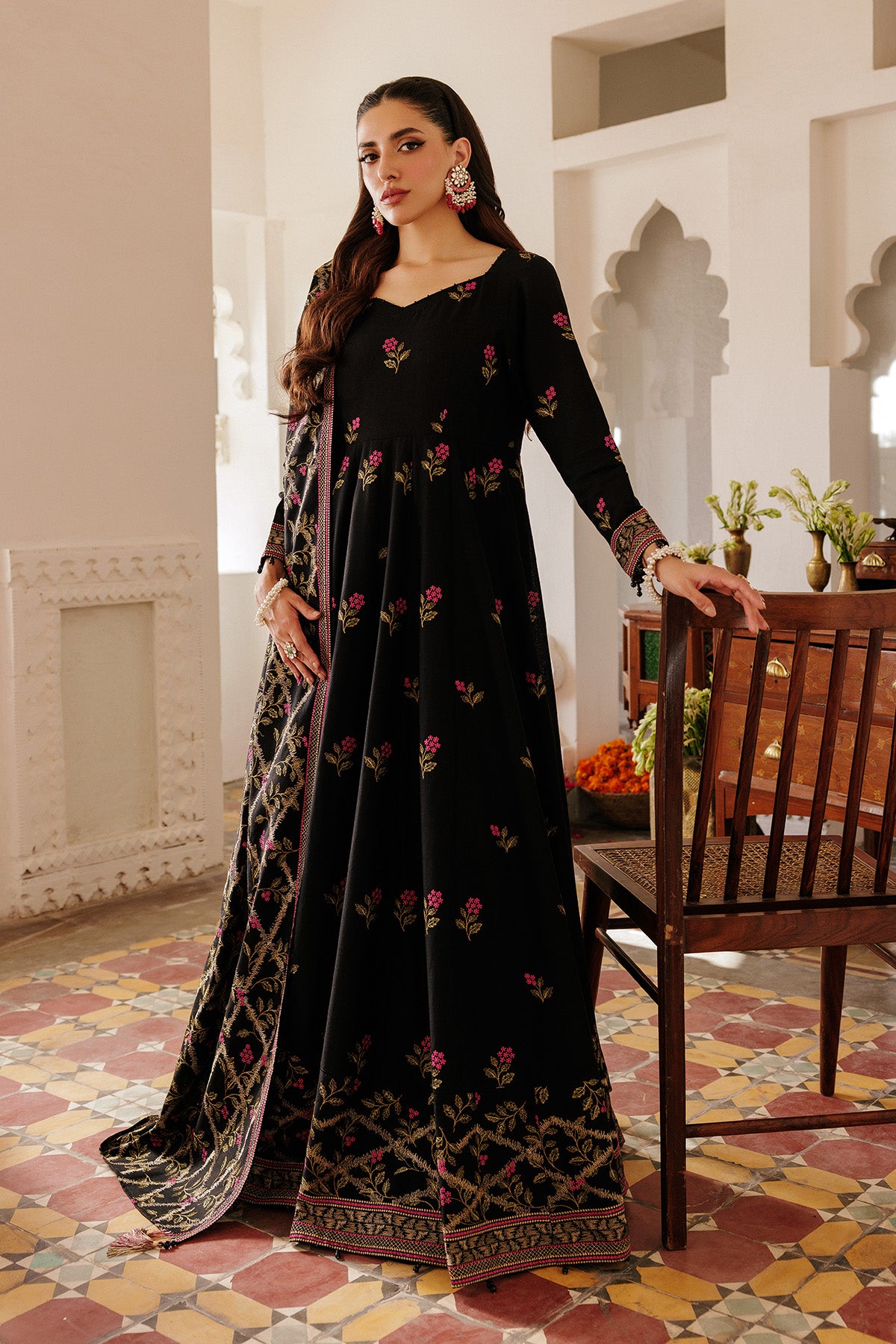 3 Piece - Embroidered Khaddar Suit - E1765 - Shop Now at Kayseria
