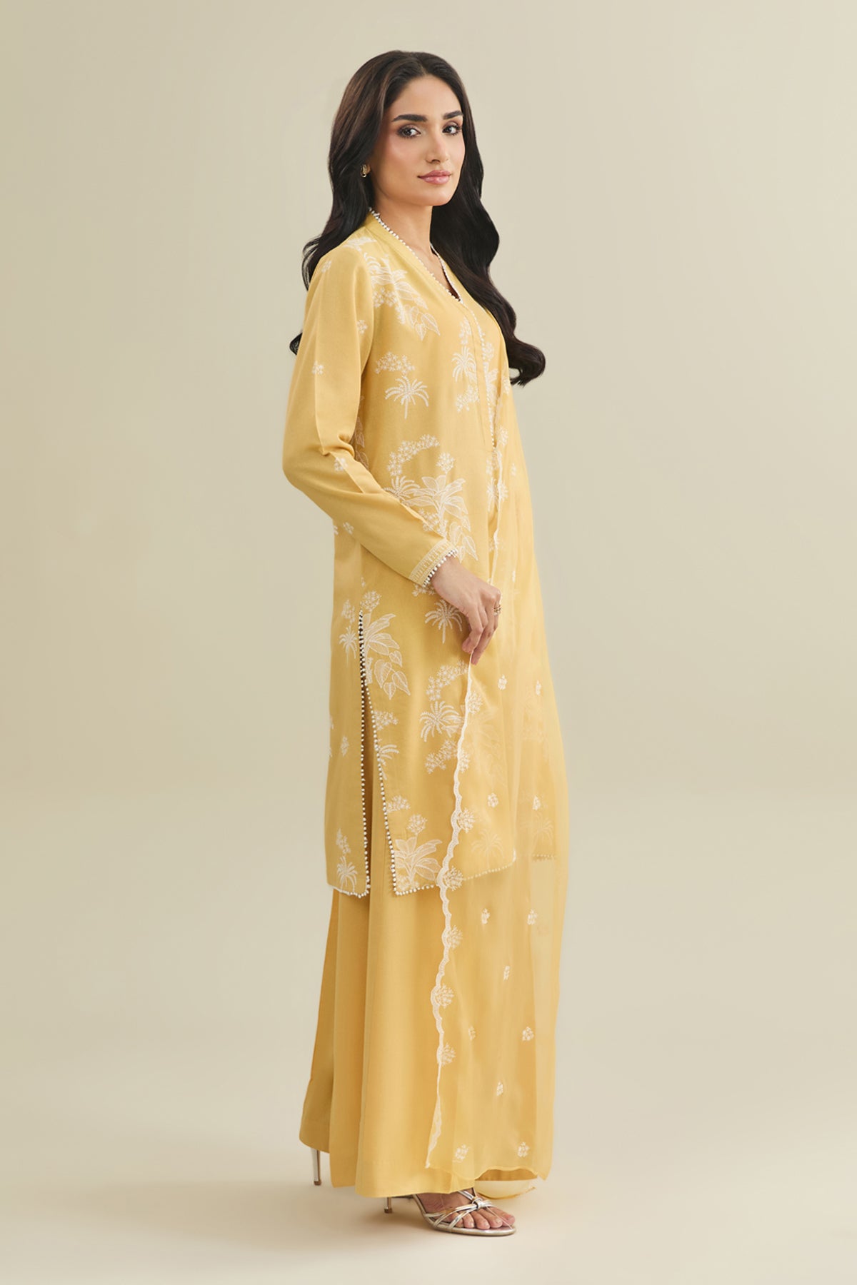 3 Piece - Embroidered Viscose Karandi Suit - E1767 - Shop Now at Kayseria