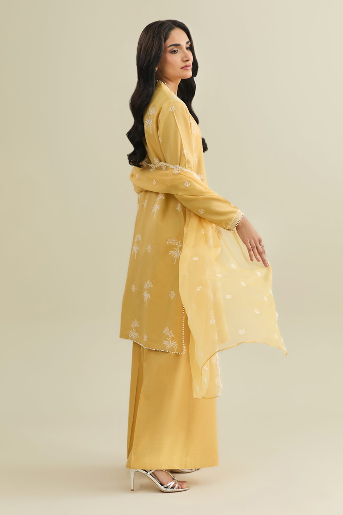 3 Piece - Embroidered Viscose Karandi Suit - E1767 - Shop Now at Kayseria