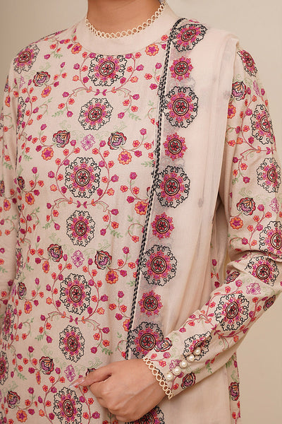 3 Piece - Embroidered Viscose Karandi Suit - E1770 - Shop Now at Kayseria