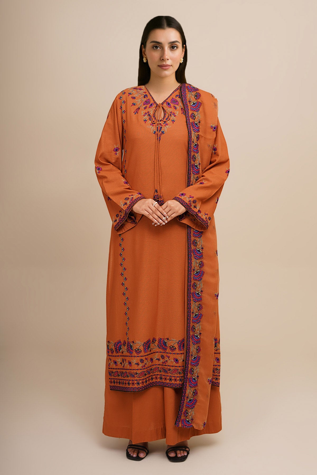 3 Piece - Embroidered Suit - E1772 - Shop Now at Kayseria