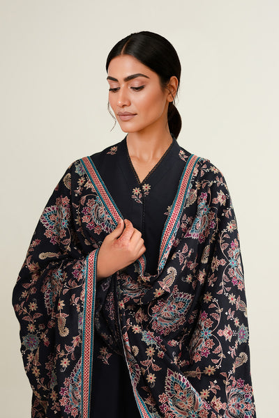 3 Piece - Embroidered Viscose Karandi Suit - E1773 - Shop Now at Kayseria