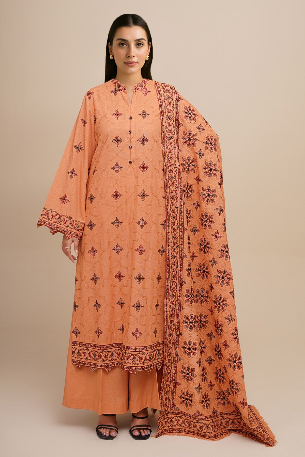 3 Piece - Embroidered Suit - E1775 - Shop Now at Kayseria