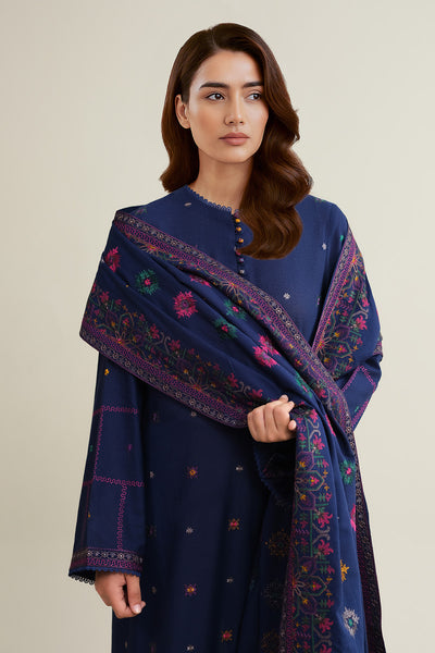 3 Piece - Embroidered Viscose Karandi Suit - E1778 - Shop Now at Kayseria