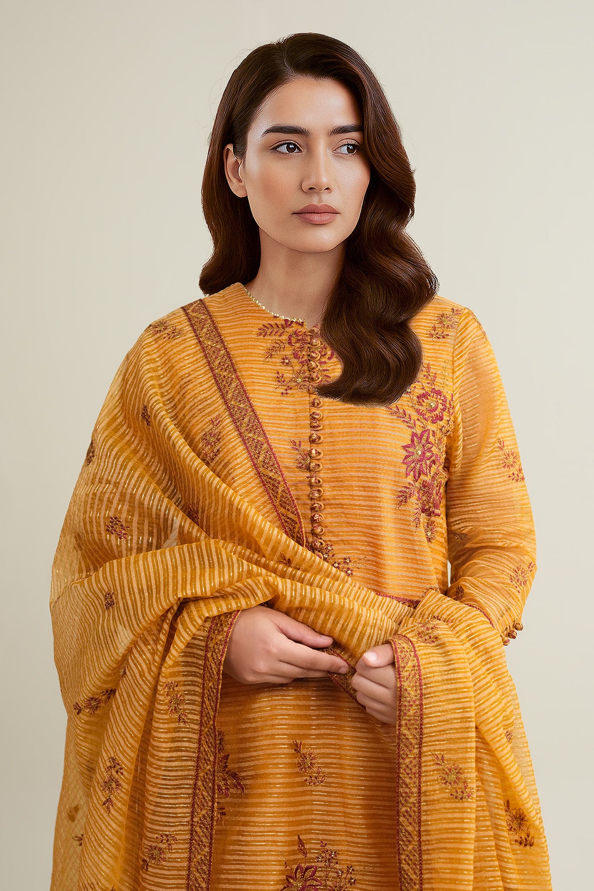 3 Piece - Embroidered Organza Suit - E1791 - Shop Now at Kayseria