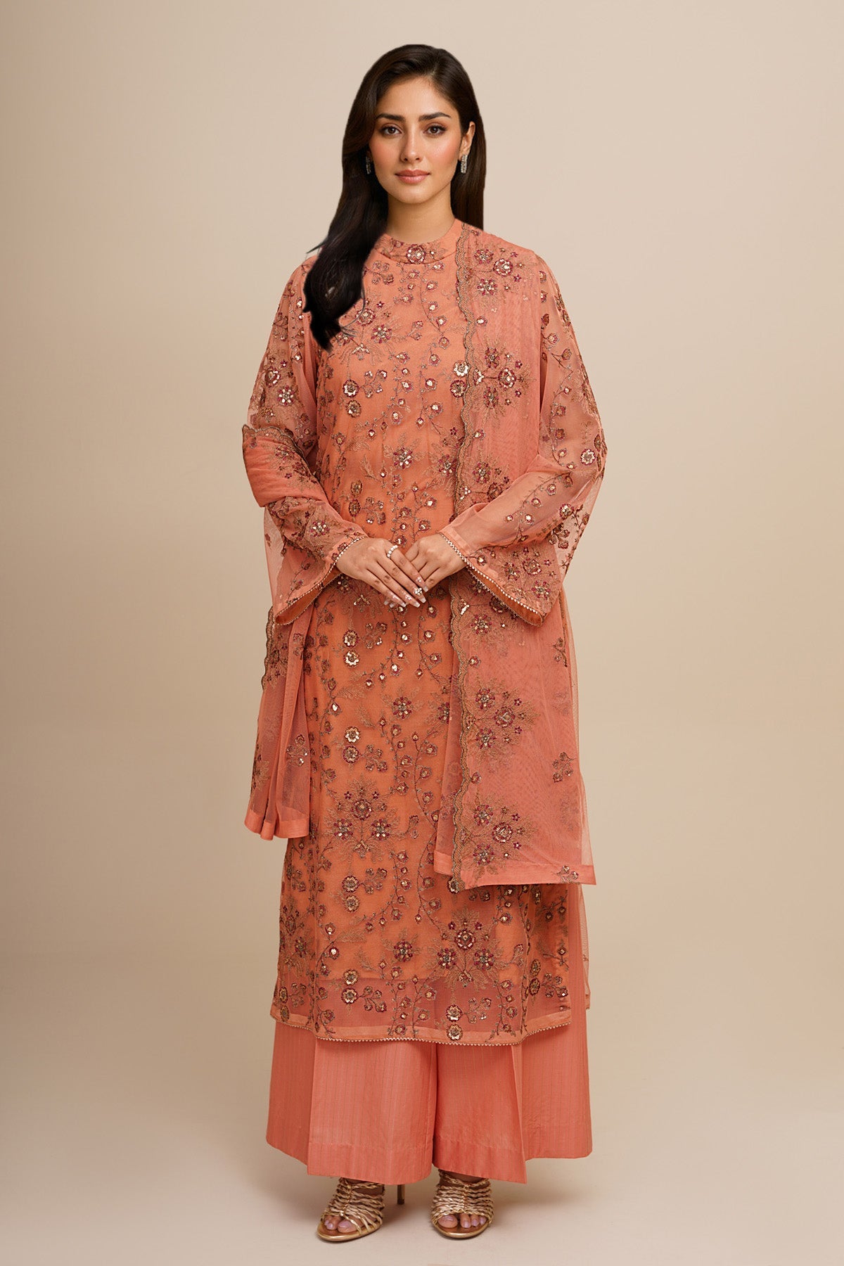 4 Piece - Embroidered Suit - E1795 - Shop Now at Kayseria