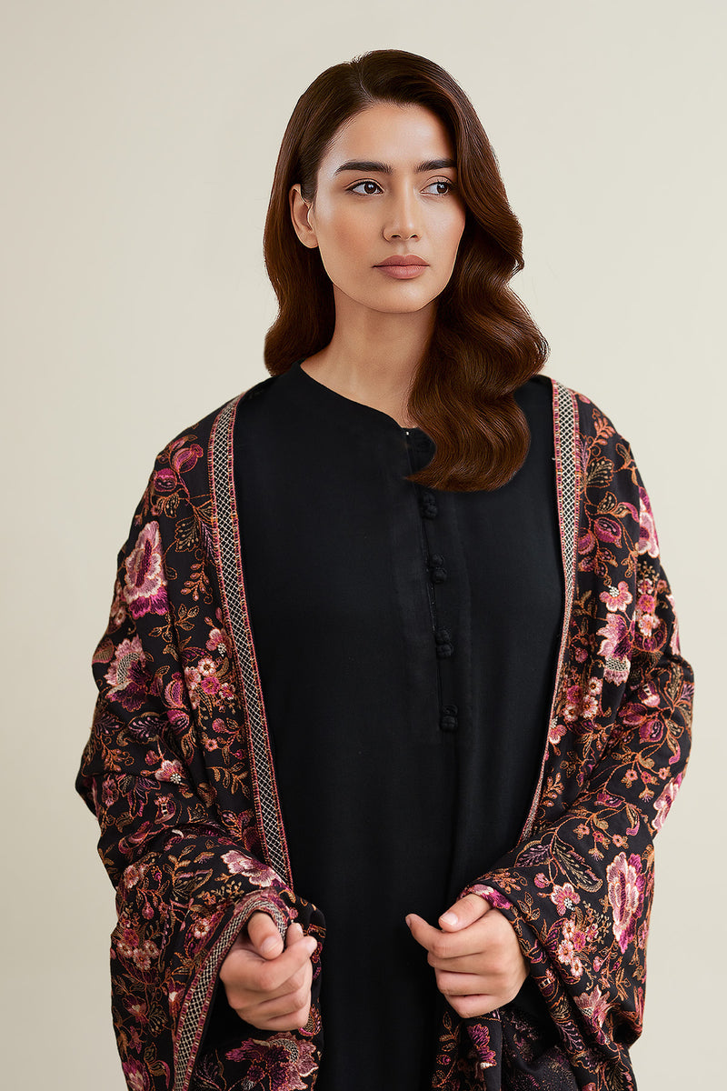 Embroidered Viscose Karandi Shawl - E1797 - Shop Now at Kayseria