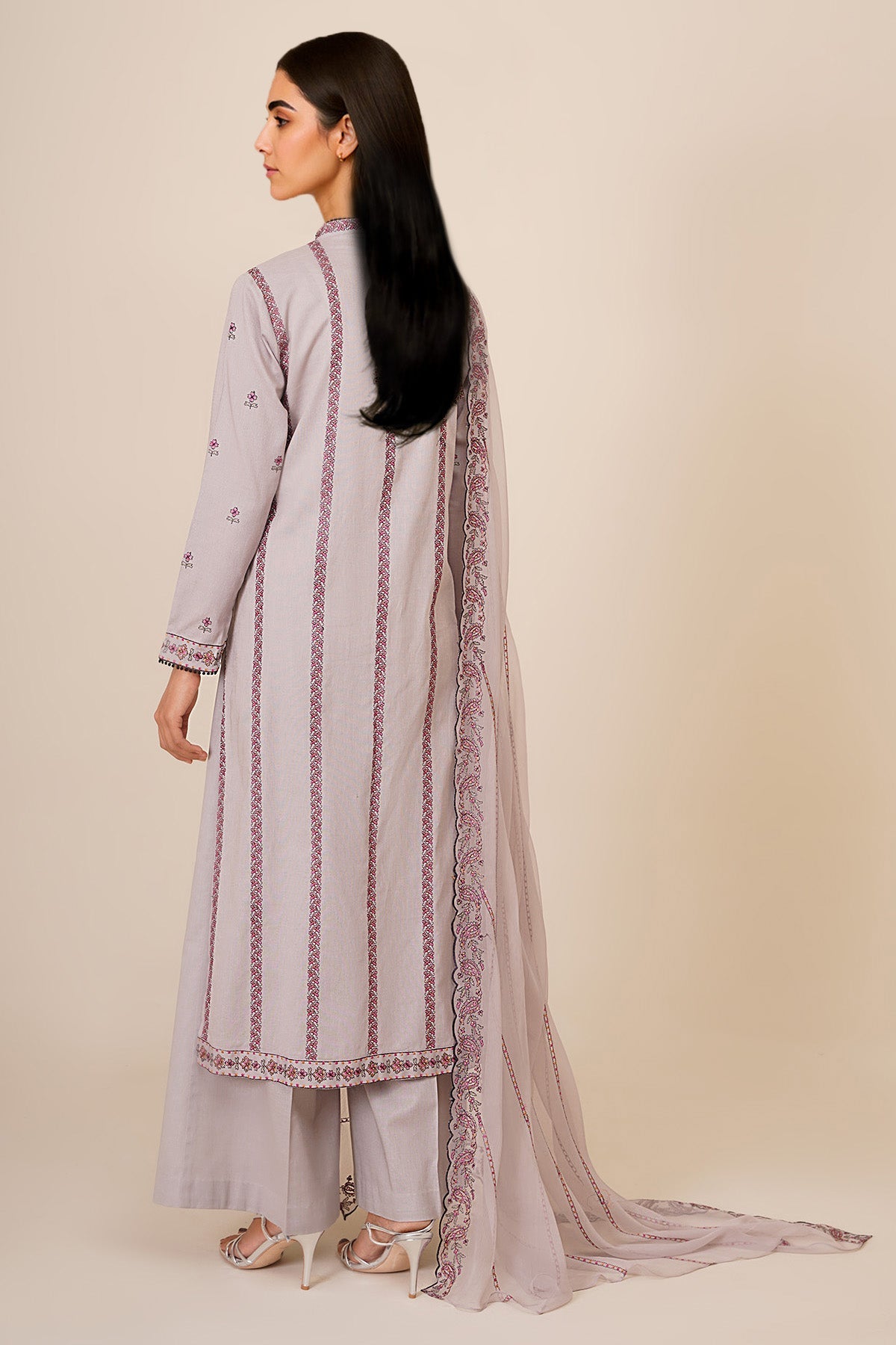 3 Piece - Embroidered Khaddar Suit - E1801 - Shop Now at Kayseria