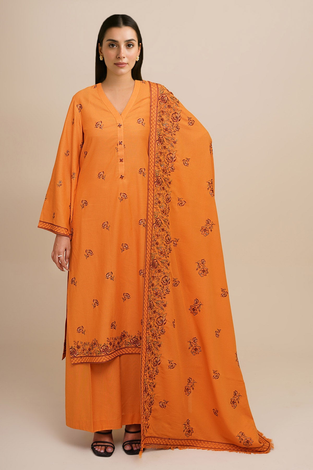 3 Piece - Embroidered Suit - E1809 - Shop Now at Kayseria