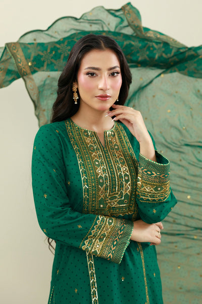 3 Piece - Printed & Embroidered Suit - E1813 - Shop Now at Kayseria