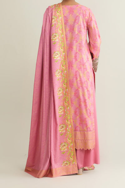 3 Piece - Printed Raw Silk Suit - E1814 - Shop Now at Kayseria