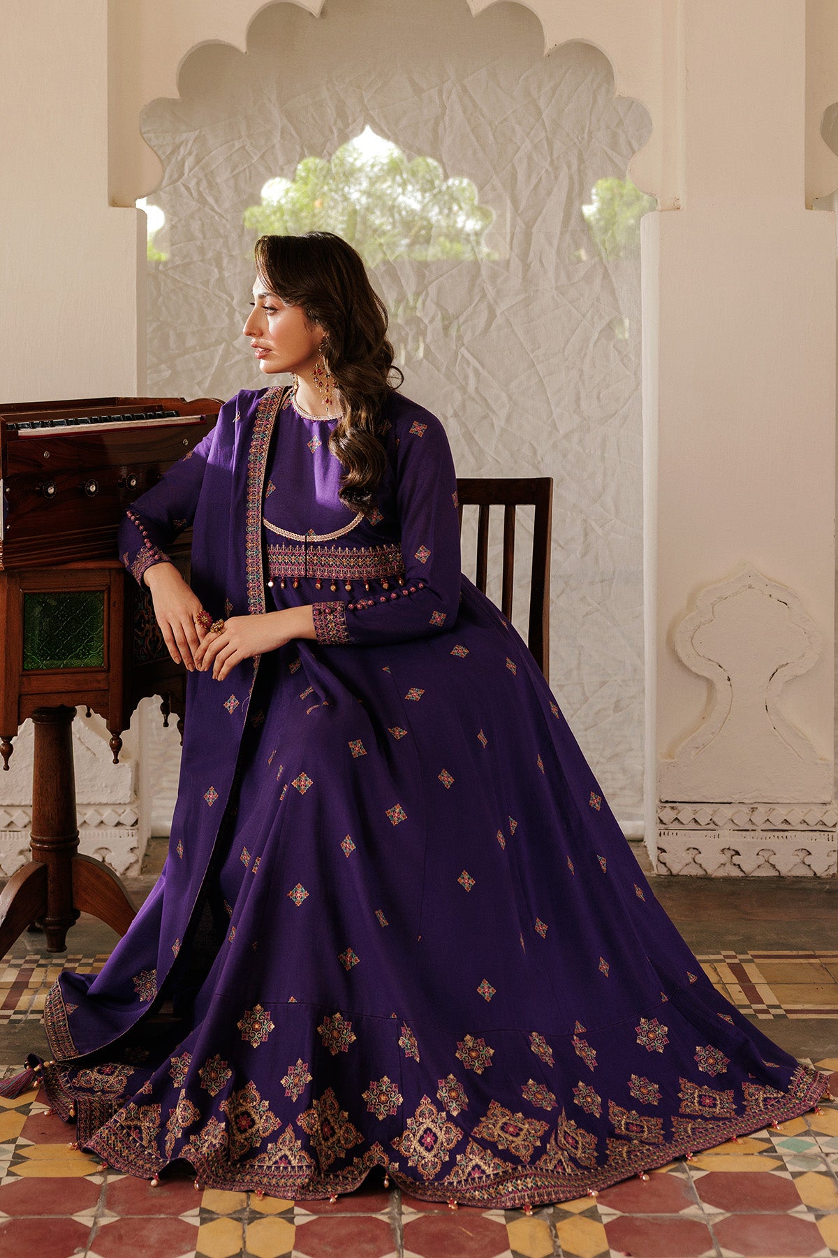 3 Piece - Embroidered Khaddar Suit - E1816 - Shop Now at Kayseria