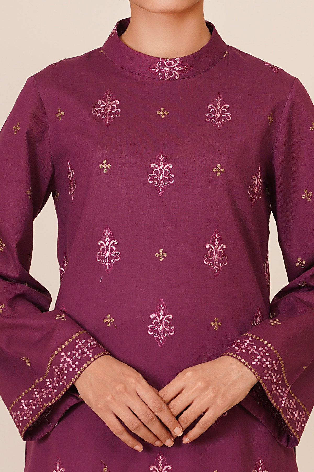 2 Piece - Embroidered Khaddar Suit - E1826