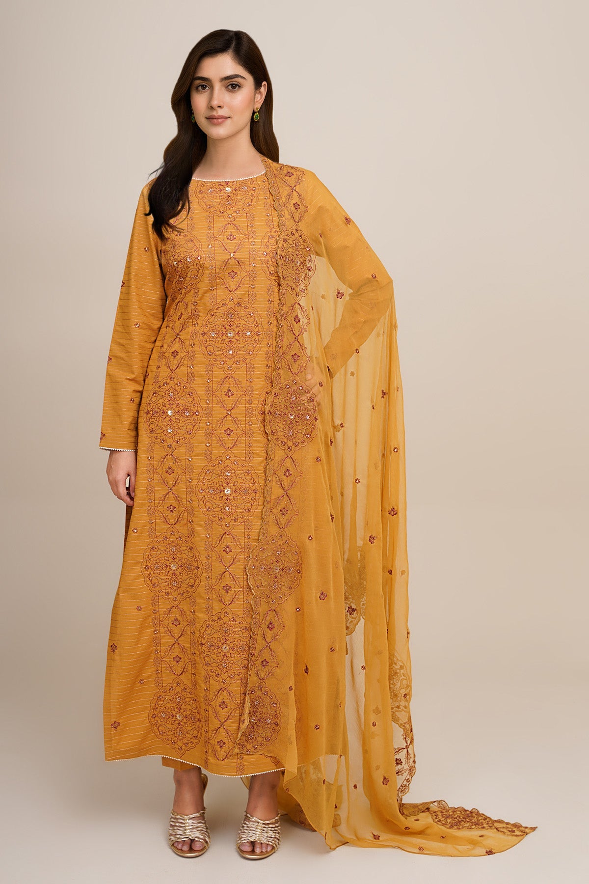 3 Piece - Embroidered Suit - E1830 - Shop Now at Kayseria