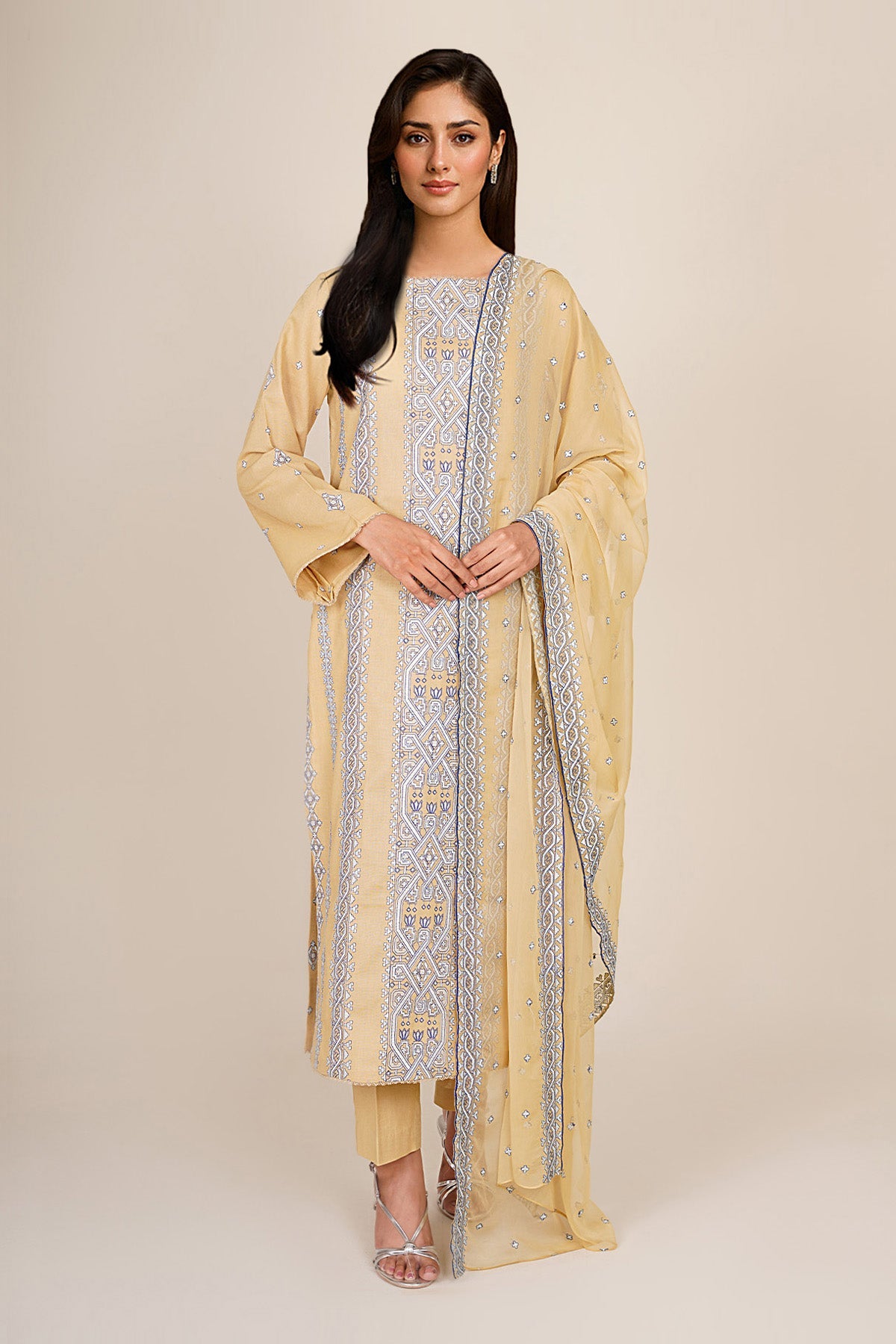 3 Piece - Embroidered Suit - E1838 - Shop Now at Kayseria