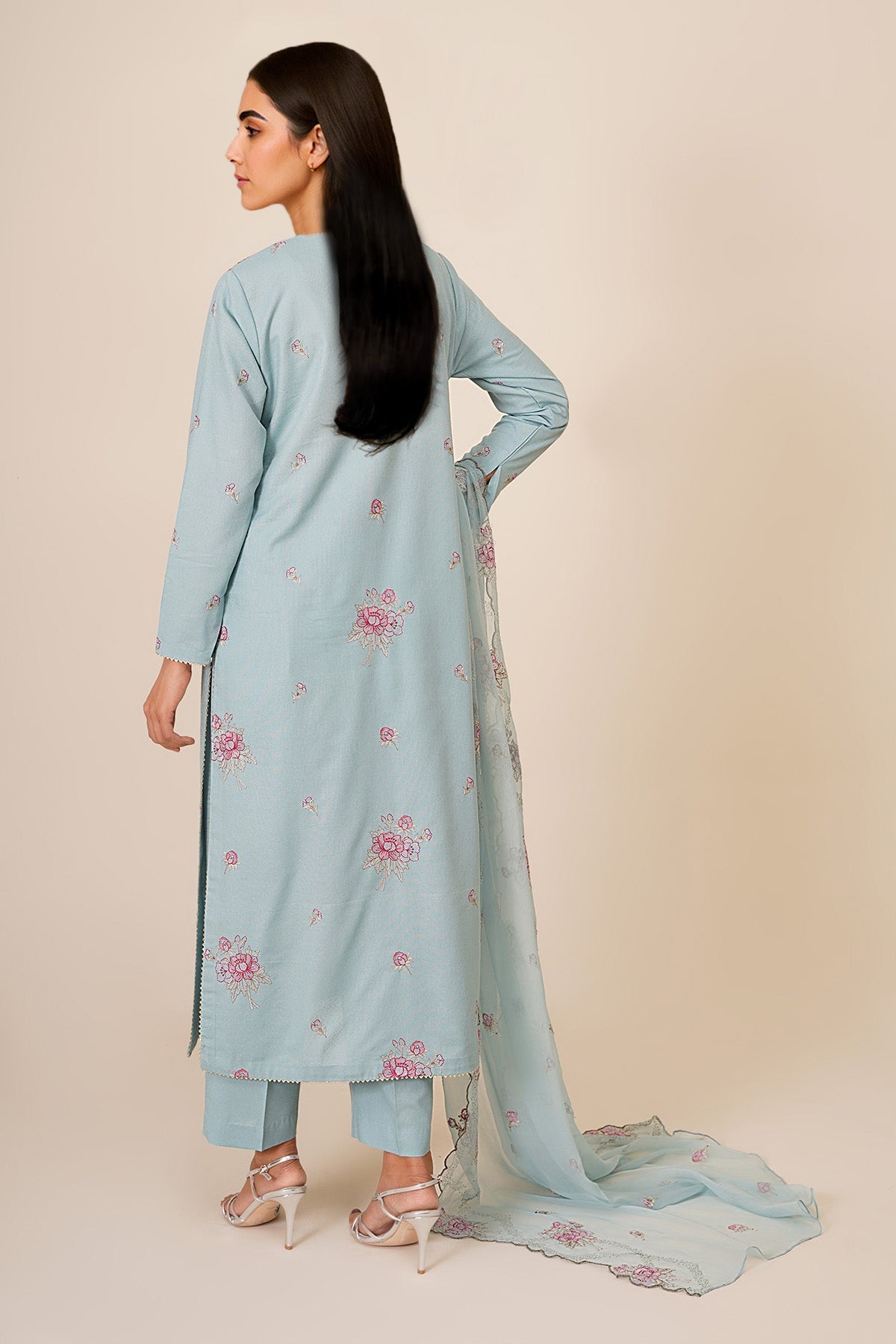 3 Piece - Embroidered Khaddar Suit - E1840 - Shop Now at Kayseria