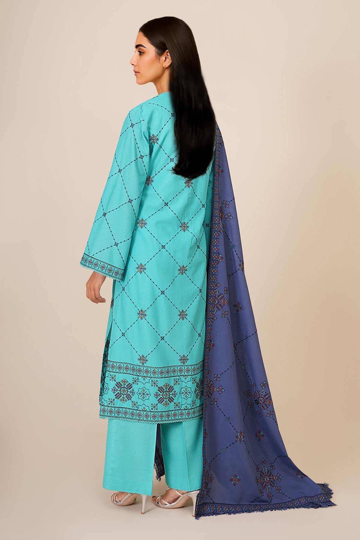3 Piece - Embroidered Suit - E1843 - Shop Now at Kayseria