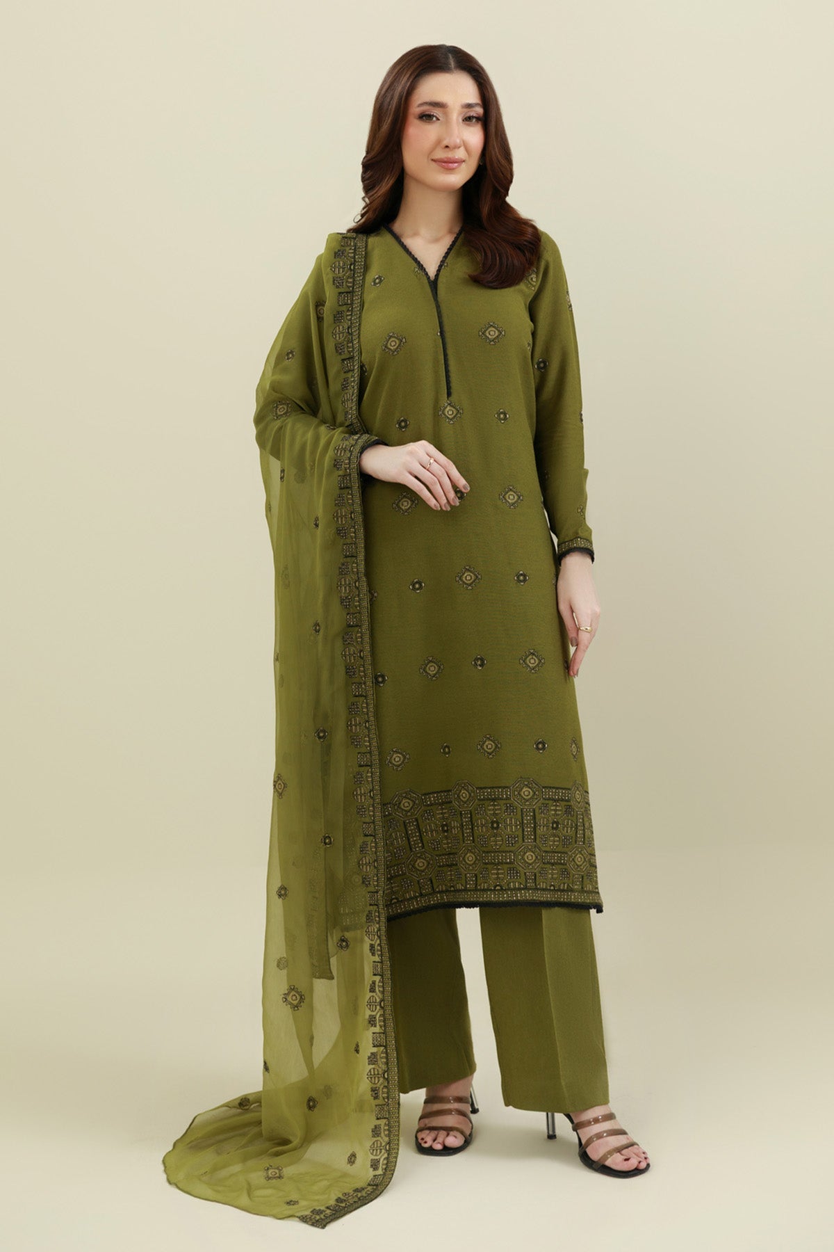3 Piece - Embroidered Suit - E1848 - Shop Now at Kayseria