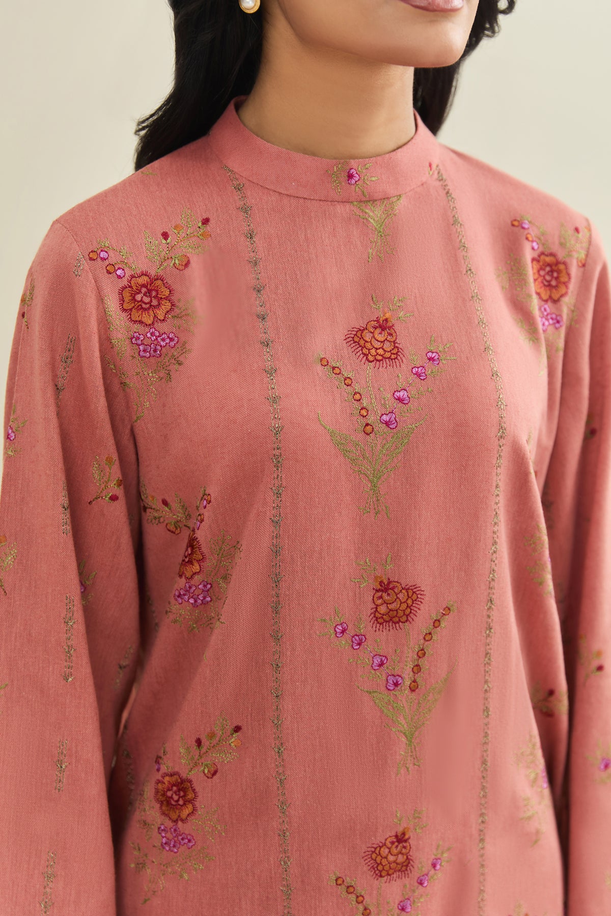 3 Piece - Embroidered Cotton Karandi Suit - E1850 - Shop Now at Kayseria