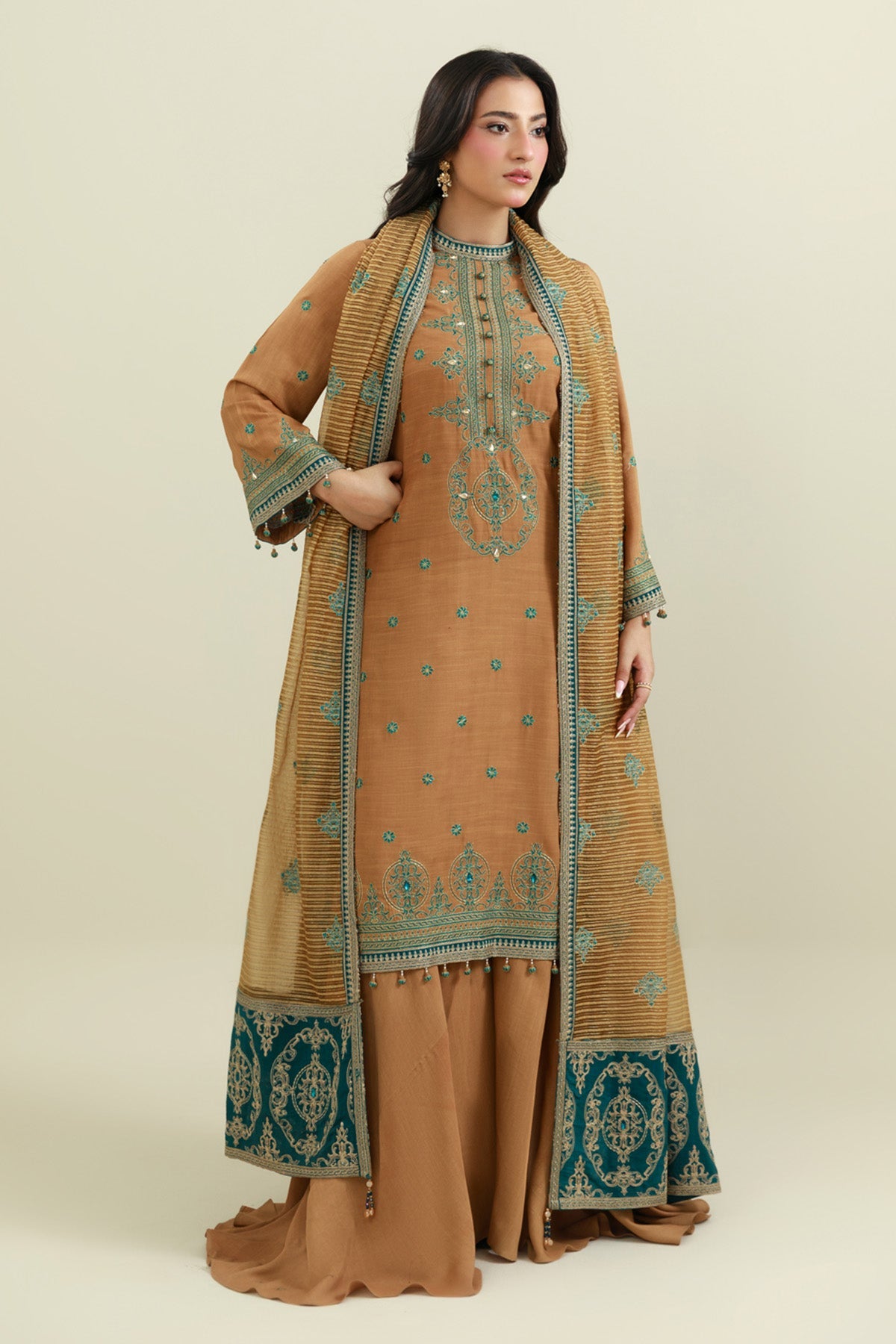 3 Piece - Embroidered Suit - E1854 - Shop Now at Kayseria